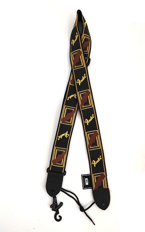 Fender 2” monogrammed strap Black/Yellow/Brown 099-0681-000