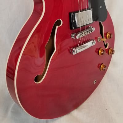 Tokai Pre Owned ES86 SR Semi Hollowbody Guitar Seethru Red image 3