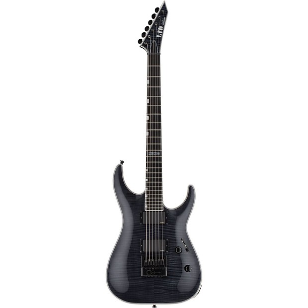 ESP LTD MH-1000 EVERTUNE Flame Maple See-thru Black Electric Guitar (LMH1000ETFMSTBLK) image 1