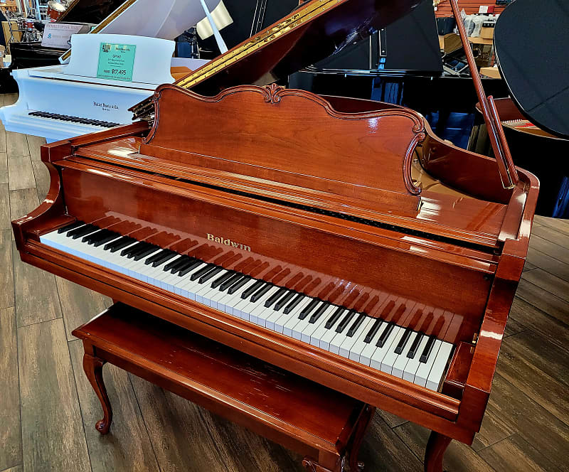 Baldwin R226 5'8" Cherry Satin Baby Grand Piano image 1