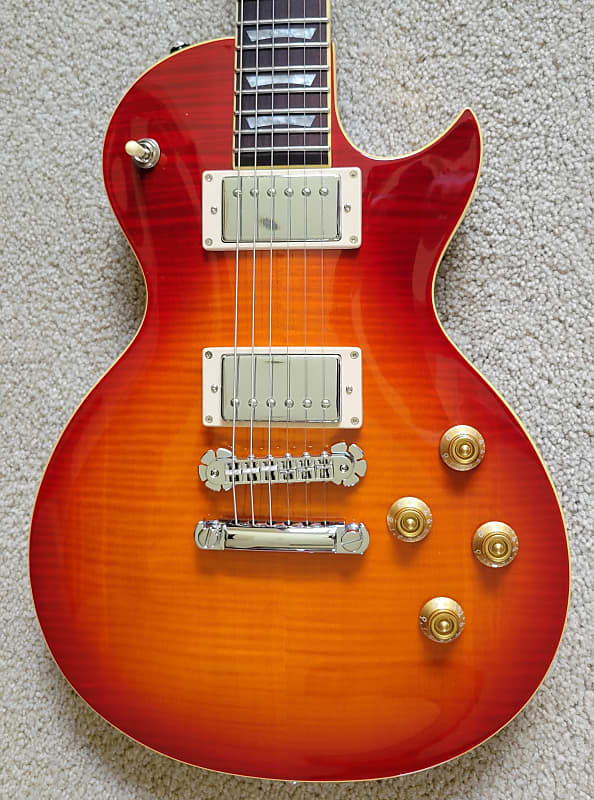 New Zemaitis Z22 Series Z22FF Flame Top Electric Guitar, Vintage Cherry Burst, New Gig Bag image 1