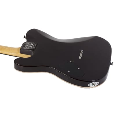 Schecter PT Classic 6-String Right-Handed Electric Guitar with Mahogany Semi-Hollow Body and Ebony Fretboard (Transparent Black Burst) image 4