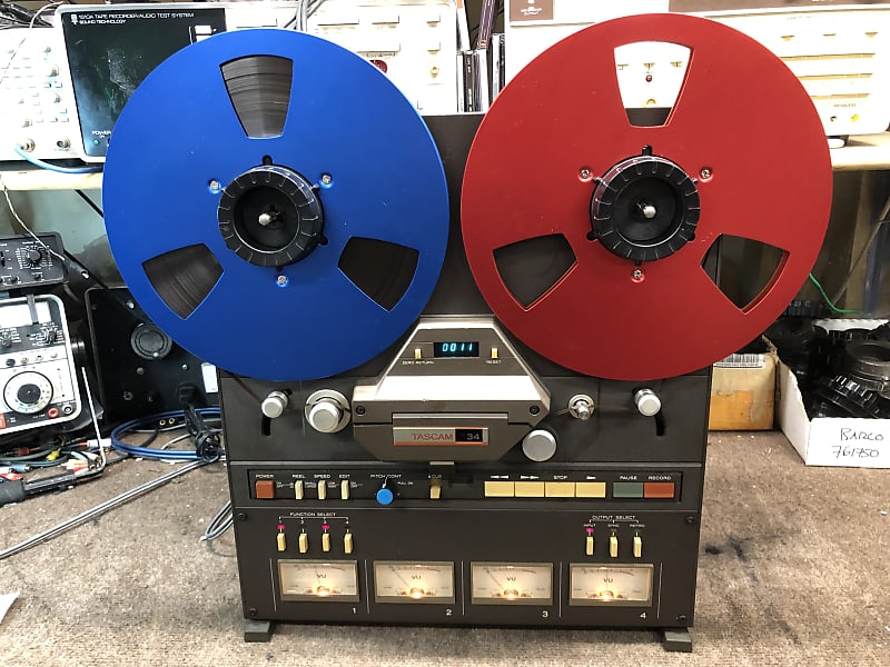 Teac/Tascam 34 4 track/channel 1/4 Reel to reel tape recorder SERVICED!  1985 Grey