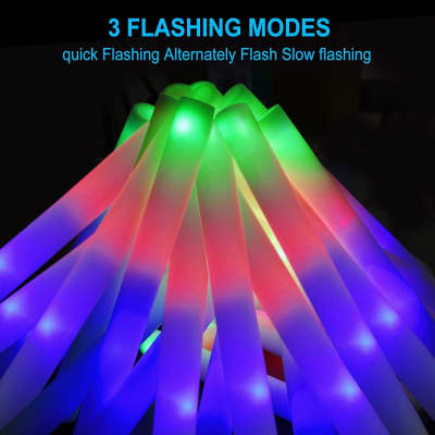 72 Pack 18 Led Foam Stick Glow Sticks With 3 Modes Blink Effect Color  Lights For Wedding, Carnival, Concert, Halloween (Color)