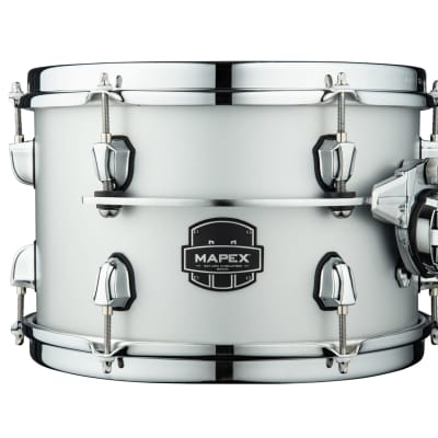 MAPEX SATURN EVOLUTION CLASSIC MAPLE 4-PIECE SHELL PACK - HALO MOUNTING SYSTEM - MAPLE AND WALNUT HYBRID SHELL - FINISH: Iridium Silver Lacquer (PD)  HARDWARE: Chrome Hardware (C) image 5