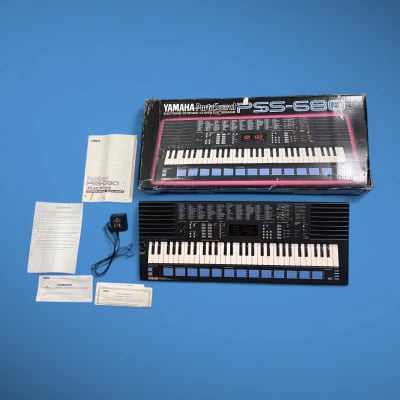 Rare Vintage Yamaha PSS-680 FM Synthesizer Original Box, Power Supply, Manual, and Documentation