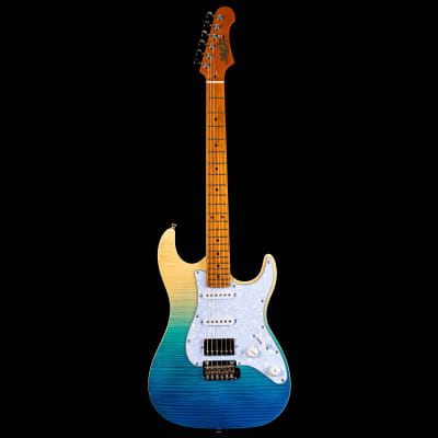 JET Guitars 450 Series JS-450 Transparent Blue Electric Guitar image 2