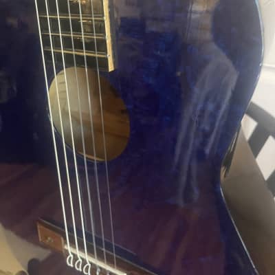 Hot-Rodded! Kay 7020 Classical Guitar 1960’s - USA - High-Gloss Sponge Pattern Refin - Royal Blue Nitro image 16