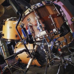 Custom Built Snare 14" X 6.5" Walnut/Bloodwood Stave Snare Drum 2017 Satin image 3