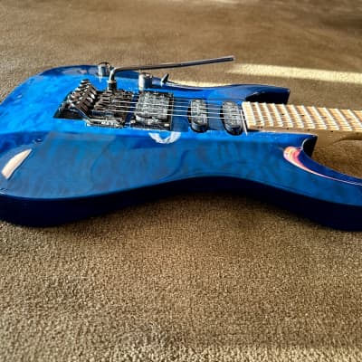 ESP LTD MH-103 QM - 2016, See Thru Blue, Left Handed image 7