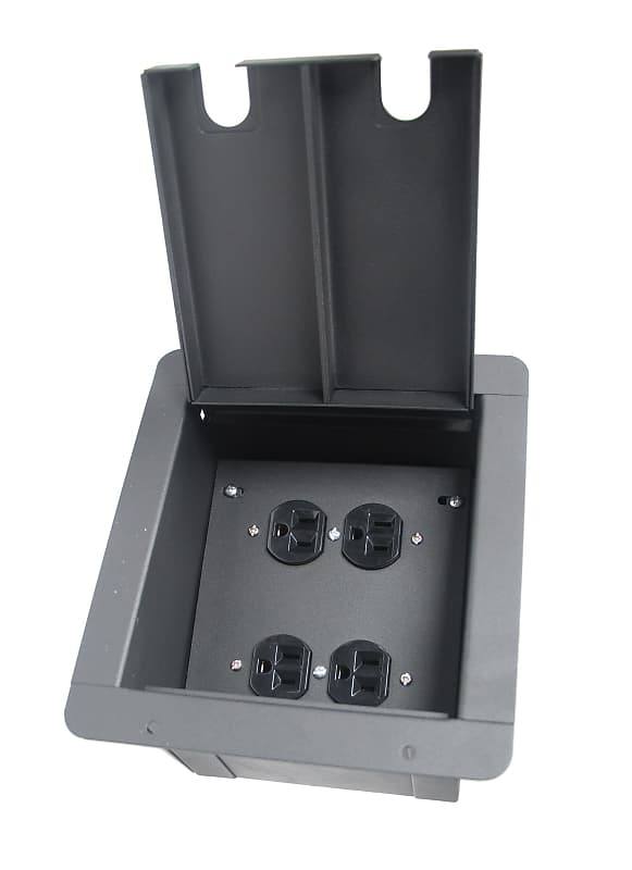 Elite Core FB-QUAD-AC Recessed Floor Box with 2 Duplex AC Connection image 1