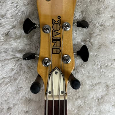 Used Univox Phase 3 Hi-Flyer Mosrite Short Scale Bass Black Mid 70's w/Original Case image 2