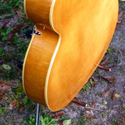 Vintage 1958 KAY K40 Honey Blond Curly Maple 17" F Hole Archtop Acoustic Plays Easy Sounds Great Beautiful With Deluxe Case image 7