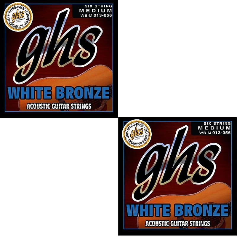 GHS Guitar Strings 2 Packs Acoustic White Bronze Medium Reverb UK