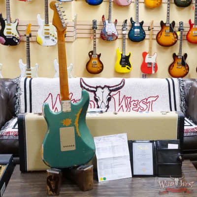 Fender Custom Shop Limited Edition 1959 59' Roasted Stratocaster Heavy Relic Aged Sherwood Green Metallic image 10
