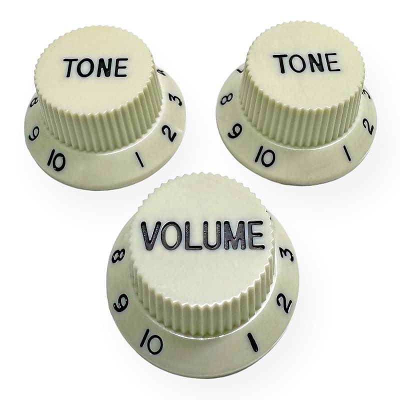 AxLabs Strat-Style Knob Set (3) 2022 - Vintage White with | Reverb