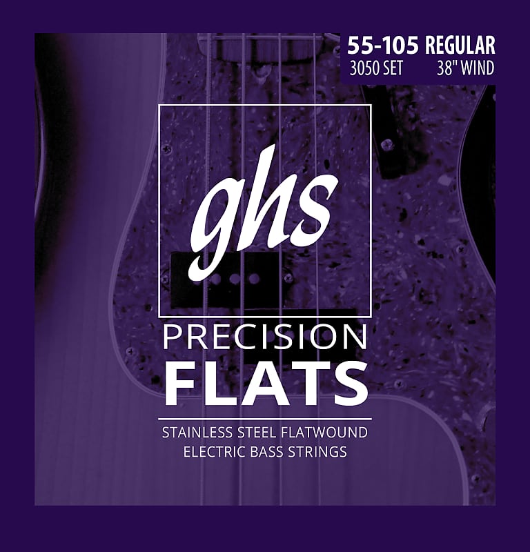 GHS 3050 Precision Bass Flats Flatwound Bass Guitar Strings gauges 55-105 image 1