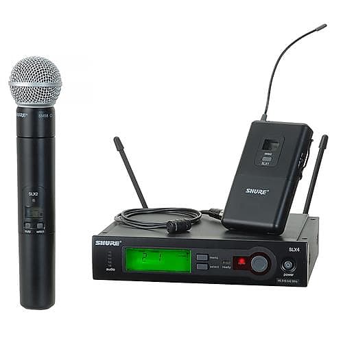 Shure SLX124/85/SM58-J3 Combo Wireless Microphone Combo System, J3/472-596 MHz image 1
