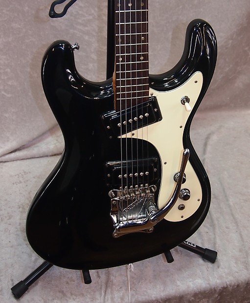 Morales Mosrite pickups electric guitar in black MIJ made in | Reverb