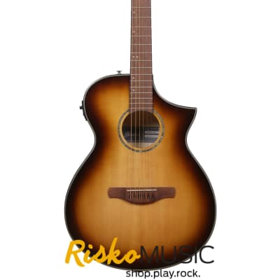 Ibanez AEWC300-NNB Solid Spruce/Flamed Maple Cutaway with Electronics Natural Brown Burst image 2