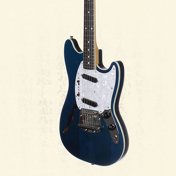 Fender Japan Limited Mustang Thinline Electric Guitar Transparent Blue Mg Ho Tbl
