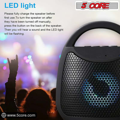 5 Core Bluetooth Speaker 5W Rechargeable Portable Loud Stereo Sound Outdoor Wireless Speakers Mini Waterproof 4 Hours Play Time Indoor Outdoor use  BLUETOOTH-13B image 7