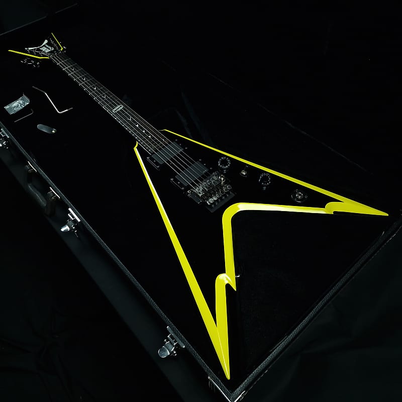 Dean Dime Razorback V 255 Classic Black with Yellow Bevels 2007