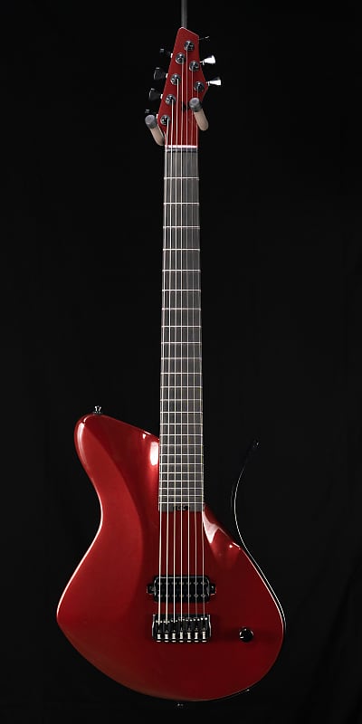 Dean Gordon Custom Mirus 7 Blood Red, Bare Knuckle "Warpig" Pickup, Black Anodized Aluminum Horn image 1