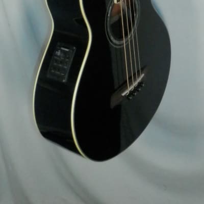 Ibanez AEB10BE-BK-14-02 Black Acoustic Electric Bass with case used image 5