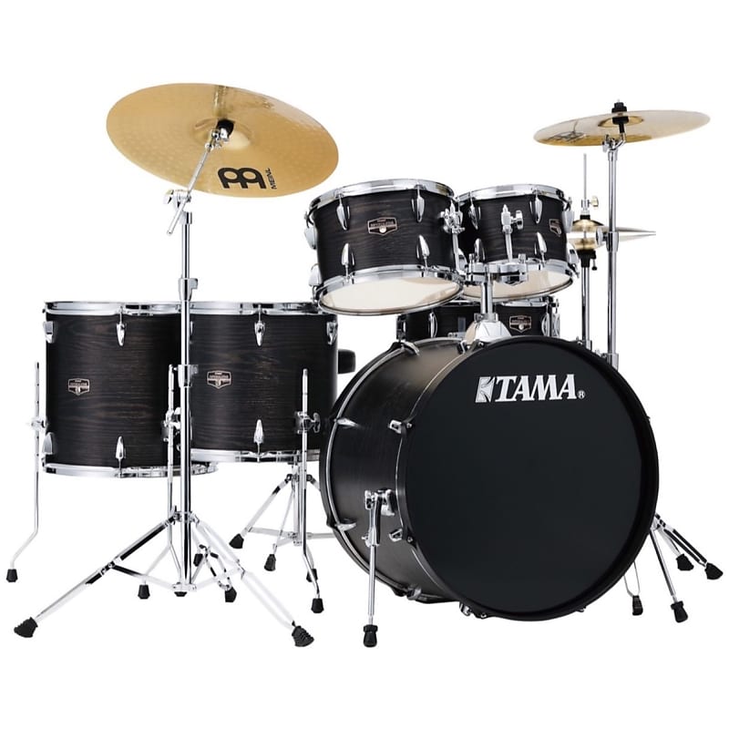 Tama IE62C Imperialstar Drum Kit, 6-Piece (with Meinl Cymbals), Black Oak image 1