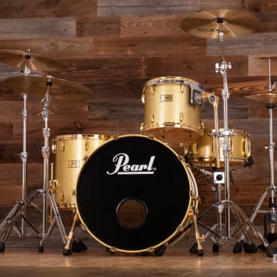 PEARL CLASSIC MAPLE 4 PIECE DRUM KIT CUSTOM MADE FOR STEVE WHITE, GOLD SPARKLE, GOLD FITTINGS image 12