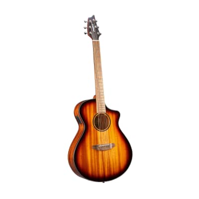 Breedlove Discovery S Concert Edgeburst CE African Mahogany Soft Cutaway 6-String Acoustic Electric Guitar with Slim Neck and Pinless Bridge (Right-Handed, Natural Gloss) image 3