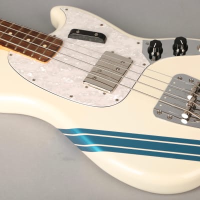 Fender Pawn Shop Mustang Bass - 2012 - White w/Competition Stripe image 12