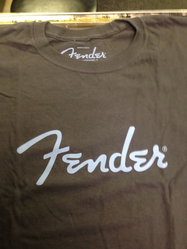 Fender XL Spaghetti Logo Charcoal T-shirt Extra Large | Reverb