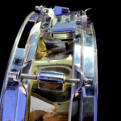 Vintage 1980's 1990's Pearl 13"X3" Solid BRASS Shell Piccolo Snare Drum As-Is Parts Repair image 10