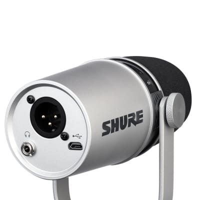 Shure MV7 Dynamic Unidirectional Dual XLR/USB Podcasting Microphone, Silver image 5
