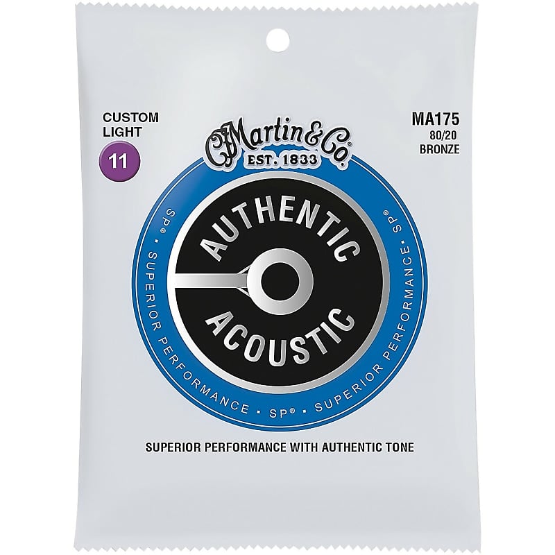 Martin MA175 Acoustic SP 80/20 Custom Light .011-.052 Acoustic Guitar Strings image 1