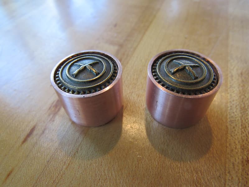 Copper Cross rifle volume/tone guitar knobs. Reverb