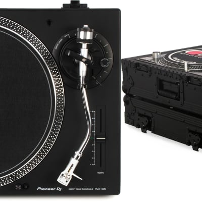 Pioneer DJ PLX-500 Direct Drive Turntable  Bundle with Odyssey FZ1200BL Universal Turntable Case - Black Label image 1