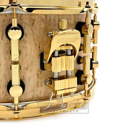 Sonor SQ2 Heavy Maple Snare Drum 13x7 Scandinavian Birch Gloss w/Gold Hardware image 4