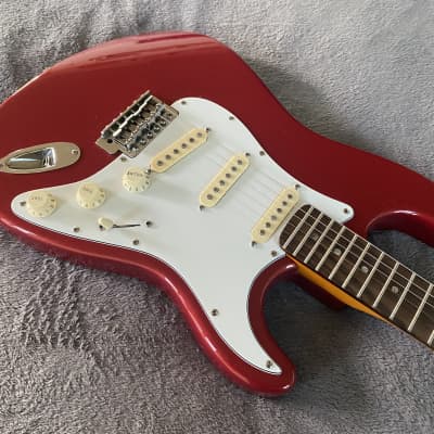2023 Del Mar Lutherie  Surfcaster Strat  Candy Apple Red - Made in USA image 3