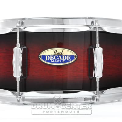 Pearl Decade Maple Snare Drum 14x5.5 Deep Red Burst image 1