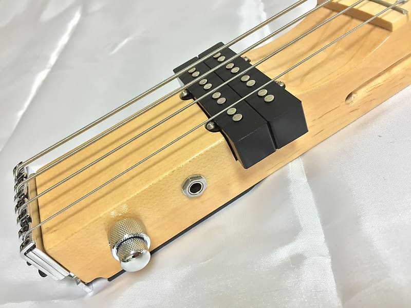 Ministar Basstar Travel Guitar Natural Finish 4 String Bass with