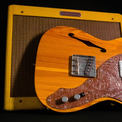 Fender 2004 Masterbuilt John English Telecaster Thinline Guitar- Pine/Leather image 22