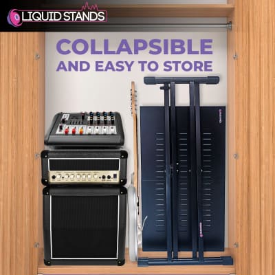 Liquid Stands Expandable X Style Keyboard Stand & DJ Table Stand Portable Audio Mixer Stand image 8