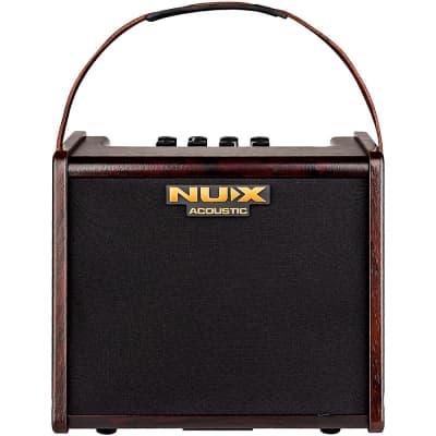NUX Stageman AC 25 25W 2 Channel Modeling Rechargable Acoustic Amp with Bluetooth Brown for sale