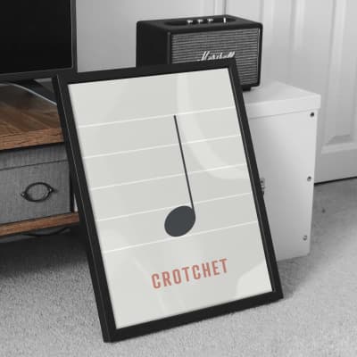 Crotchet Note Print - Music Theory Poster, Quarter Note, Music Studio Art, Piano Note Print, A3 Size image 2