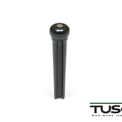 Graph Tech PP-2182-00 TUSQ Traditional Style Bridge Pin Set - Black with 2mm Paua Shell Dot Inlay (set of 6) image 1