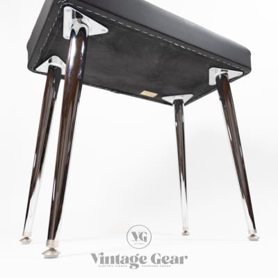 Genuine Leather Wurlitzer 200 series BENCH with Legs and Plates - Black image 4