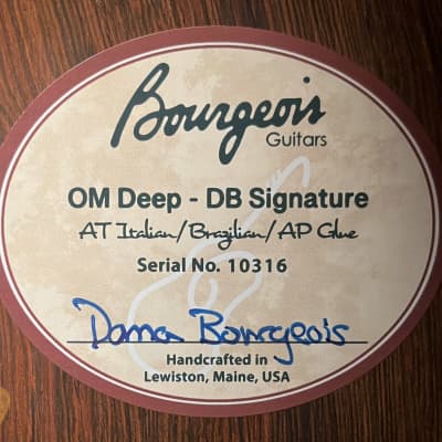 Bourgeois OM Deep Body DB Signature - Aged Tone Italian Spruce & Brazilian Rosewood image 23